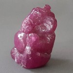 KG-078 100% Genuine Natural Pink Red Ruby Carved Lord Ganesh Ganesha Hindu talisman deity of success Gemstone Buddha amulet Statue 21cts